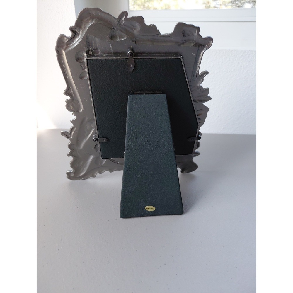 VTG Picture Frame Enamel Pewter Gothic Double Frame Heavy Romantic NEW Silver - Picture 4 of 10